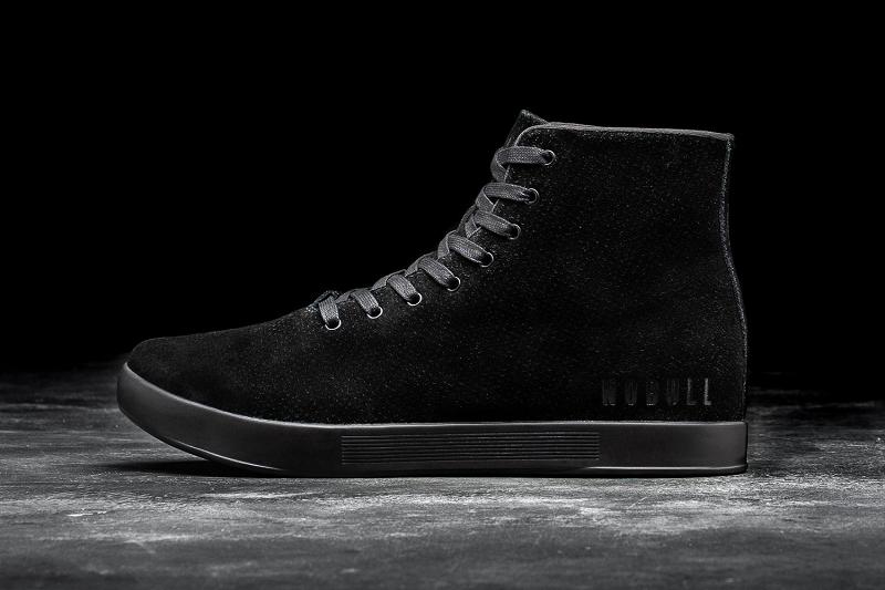 Black Nobull High-Top Suede Men\'s Trainers | CA N1351W